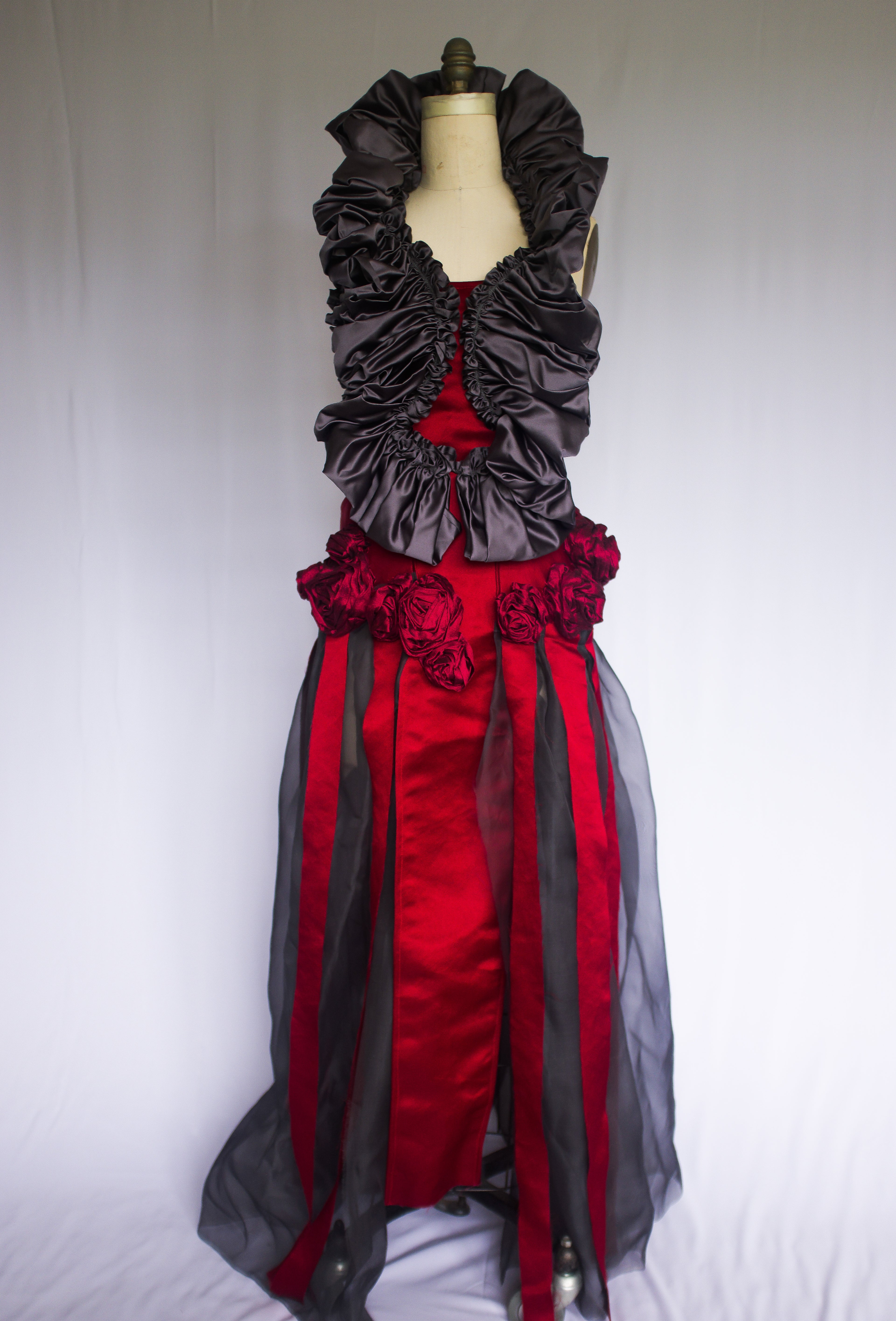 Ruffles, Roses and Pleats Collar Dress