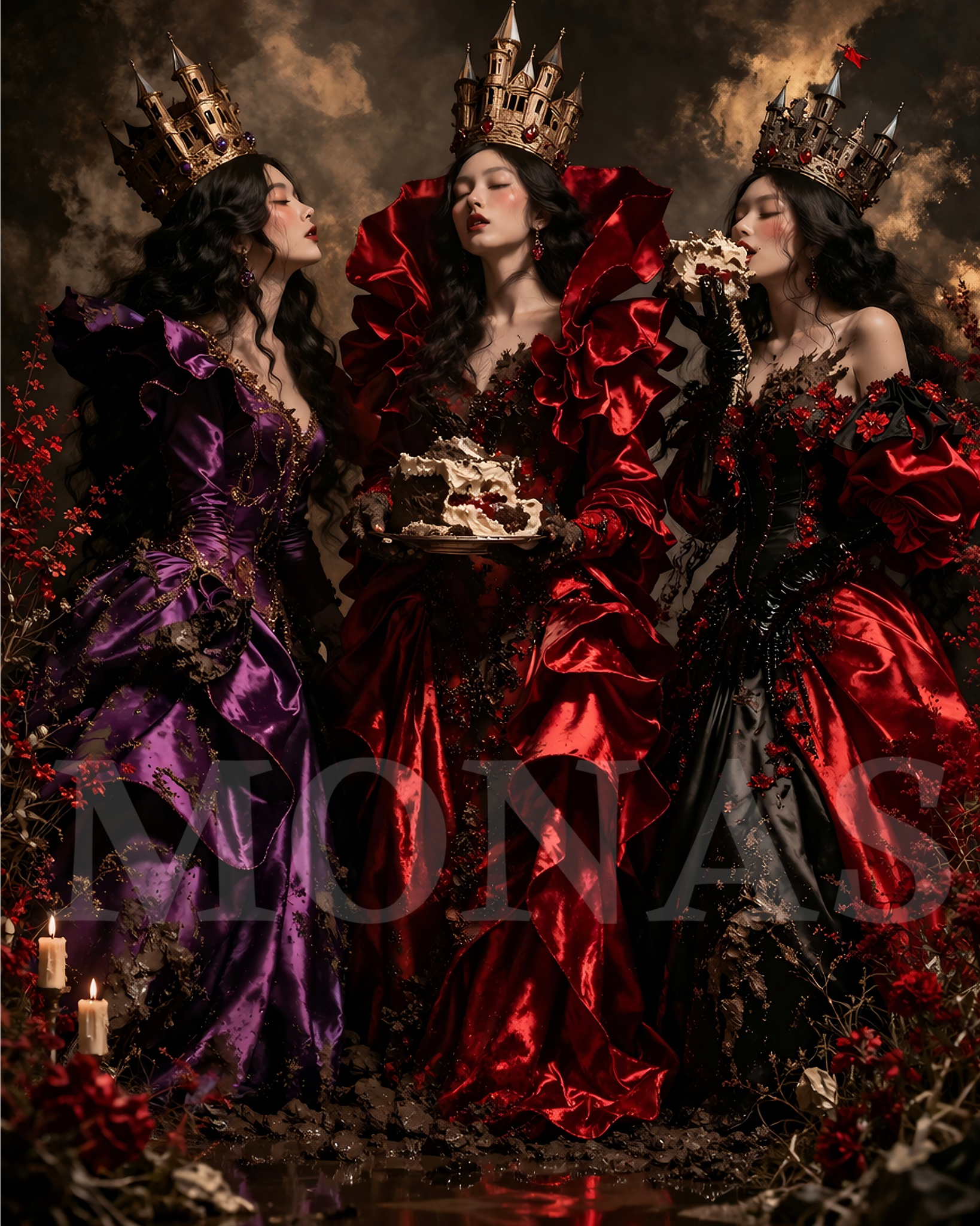 WITCH SISTERS EATING CAKE