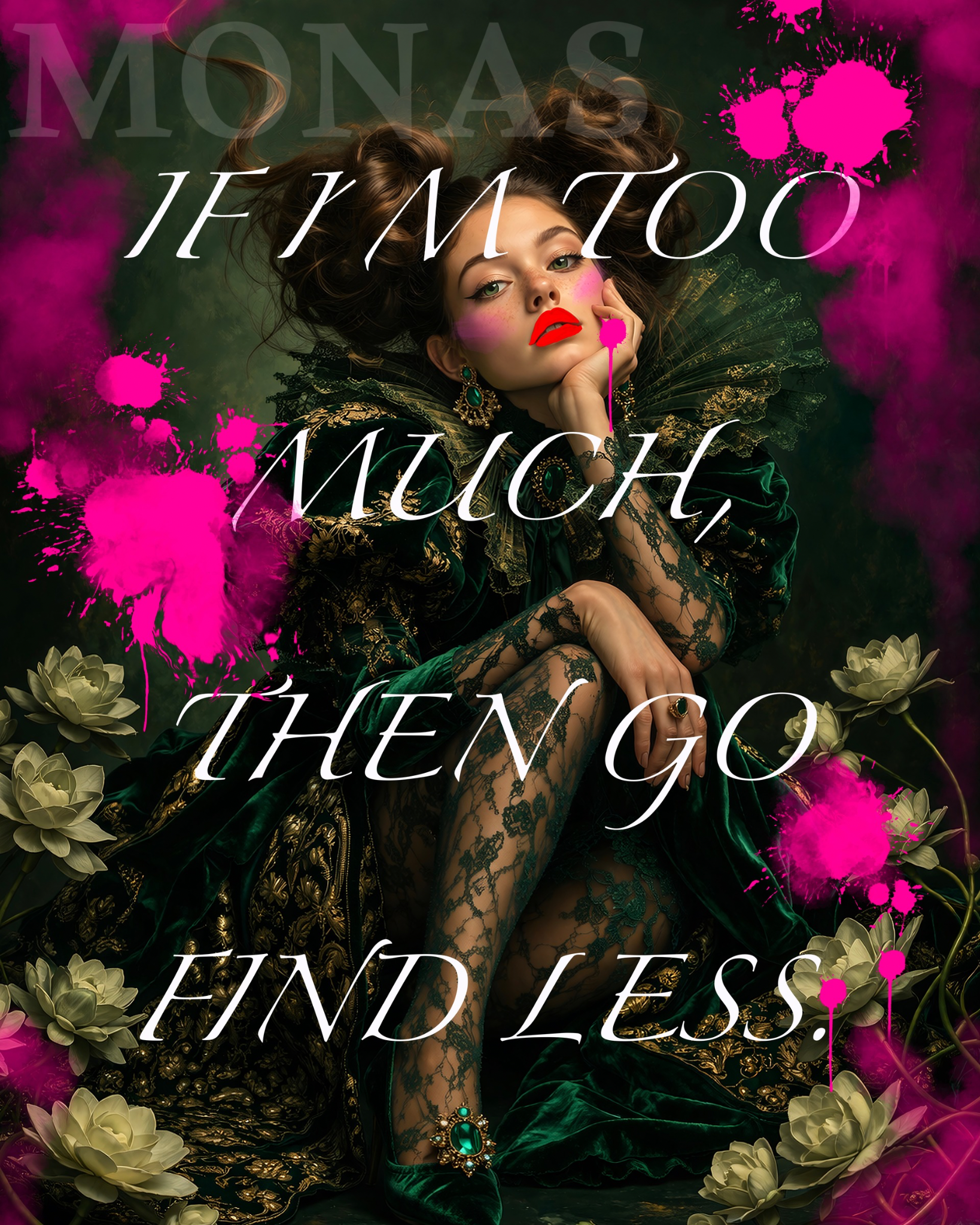 IF I’M TOO MUCH, GO FIND LESS.